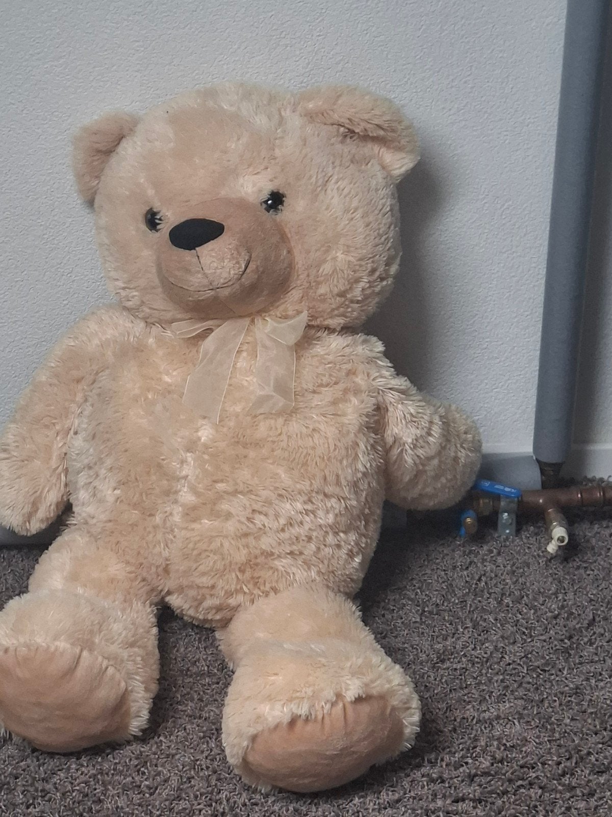 Grote knuffelbeer van ruim 1.20m - Zo goed als nieuw, Ophalen, Beer, Zo goed als nieuw, Beige