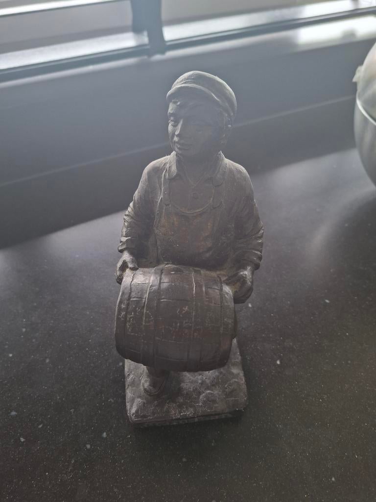 Bronzen Heineken beeldje met vat - Vintage reclame item, Ophalen of Verzenden, Gebruikt, Gebruiksvoorwerp