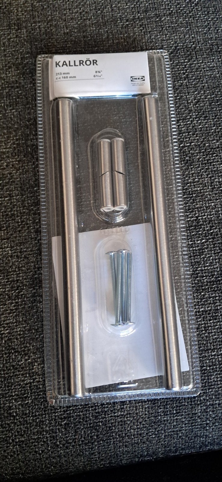 IKEA KALLRÖR Handgrepen - 213 mm - RVS, Ophalen of Verzenden, Nieuw, Rvs, Overige typen