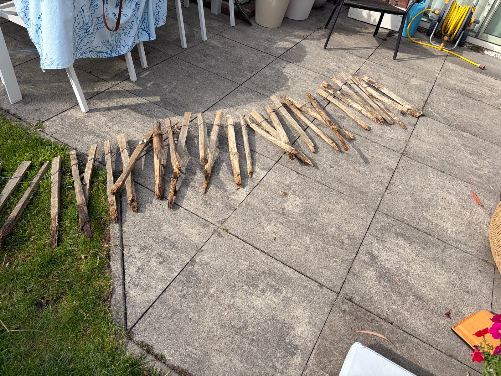 Tuinhout: schapenhekjes, Tuin en Terras, Ophalen, Gebruikt, Hout, Overige typen