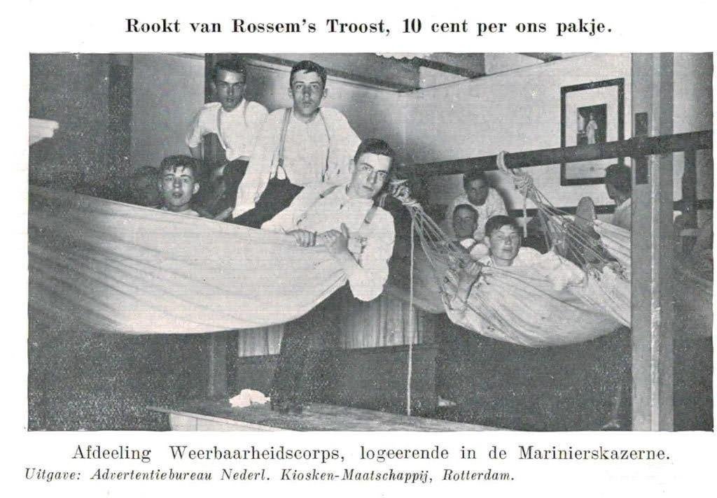Oude ansichtkaart: Weerbaarheidscorps Marinierskazerne, Verzamelen, Ophalen of Verzenden, Voor 1920, Ongelopen, Zuid-Holland
