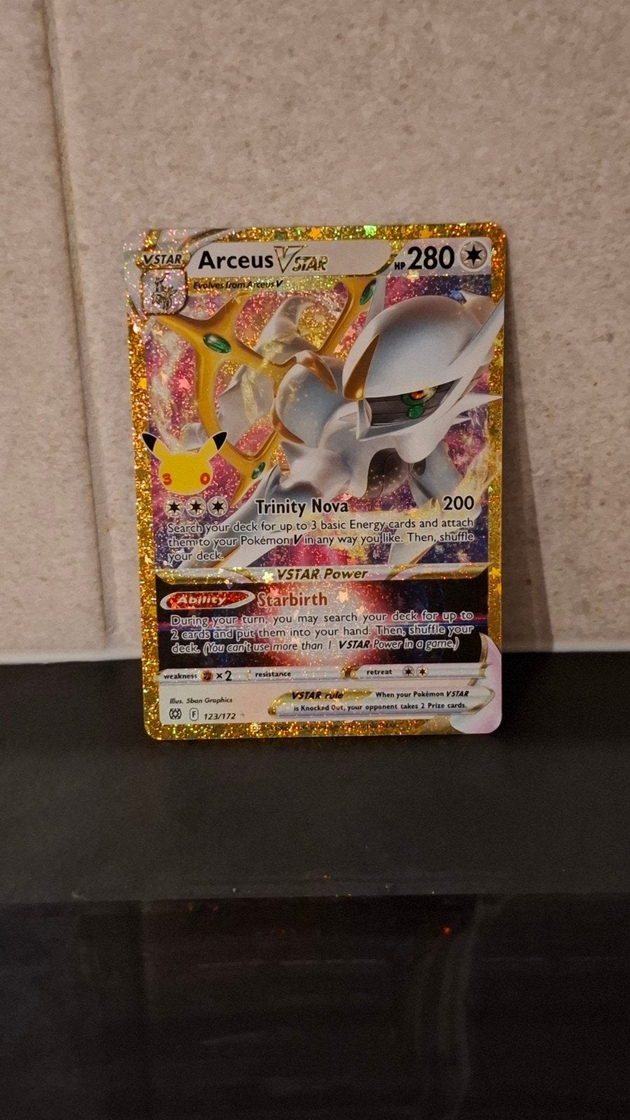 Arceus VSTAR Gold Secret Rare Pokémon Kaart, Ophalen of Verzenden, Zo goed als nieuw, Losse kaart, Foil