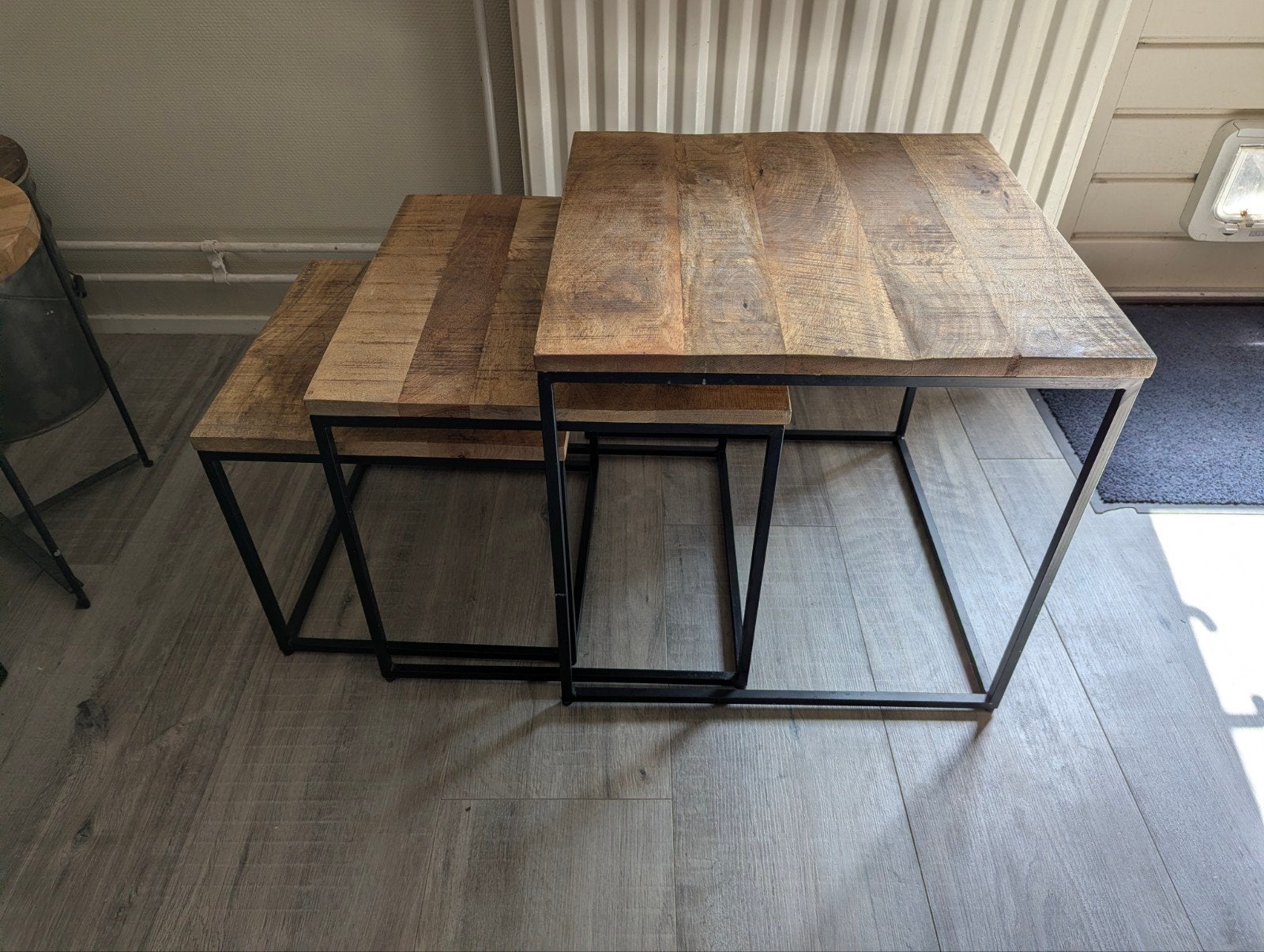 Leenbakker bijzettafels 3 stuks type Luuk, Huis en Inrichting, Ophalen, Minder dan 45 cm, Minder dan 55 cm, Metaal of Aluminium