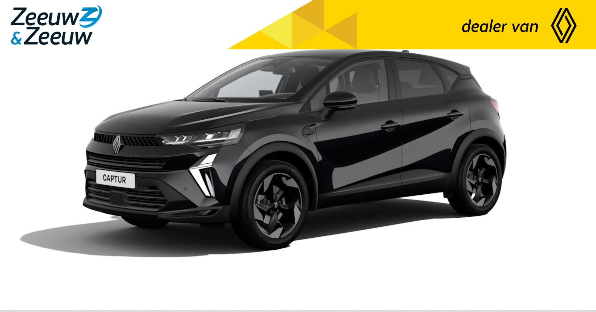Renault Captur E-Tech full hybrid 160 Techno | Nu leverbaar, Auto's, 1789 cc, 4 cilinders, Leder en Stof, Zwart