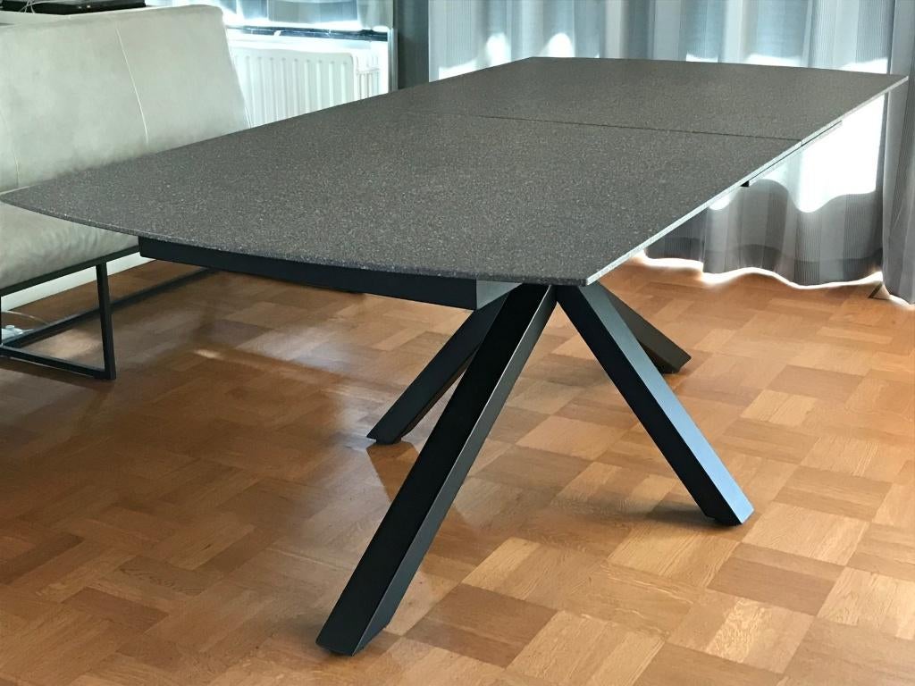 Eettafel 200x100 uitschuifbaar tot 260cm, Ophalen, 100 tot 150 cm, Glas, 200 cm of meer