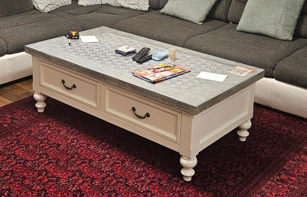 Salontafel met lades, landelijke stijl, Gebruikt, 100 tot 150 cm, Landelijke stijl, Minder dan 50 cm