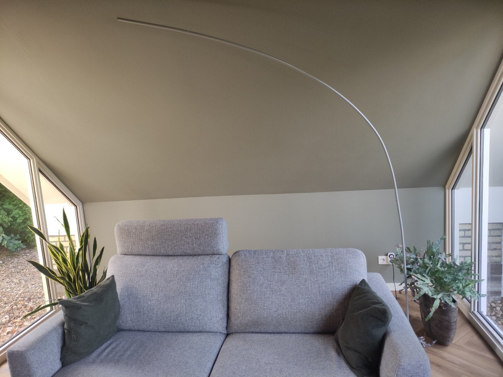 Grote dimbare staande booglamp - 200 cm hoog, 150 cm breed, Huis en Inrichting, Ophalen, Gebruikt, Metaal, 200 cm of meer