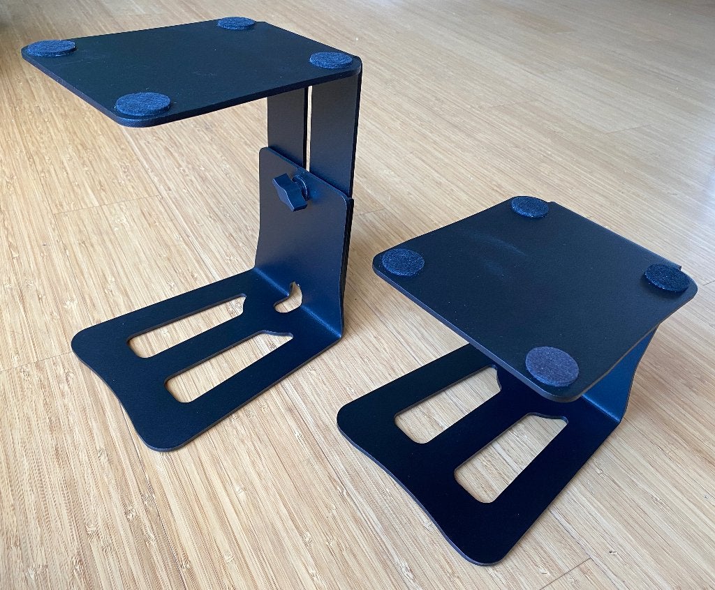 2x Desktop speaker standaard, verstelbaar: 16-26 cm hoogte, Muziek en Instrumenten, Standaards, Zo goed als nieuw, Instrumentstandaard