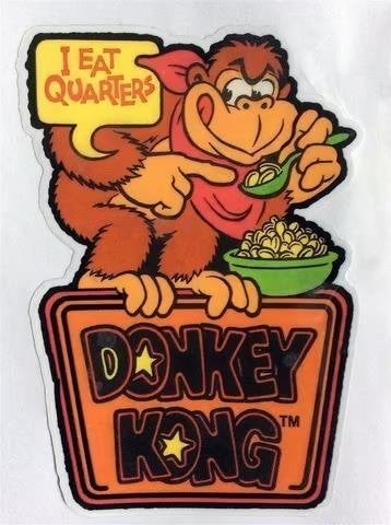 DONKEY KONG BARTOP Retro Arcade Vinyl Sticker Decal, Verzenden, Nieuw, Bedrijf of Vereniging