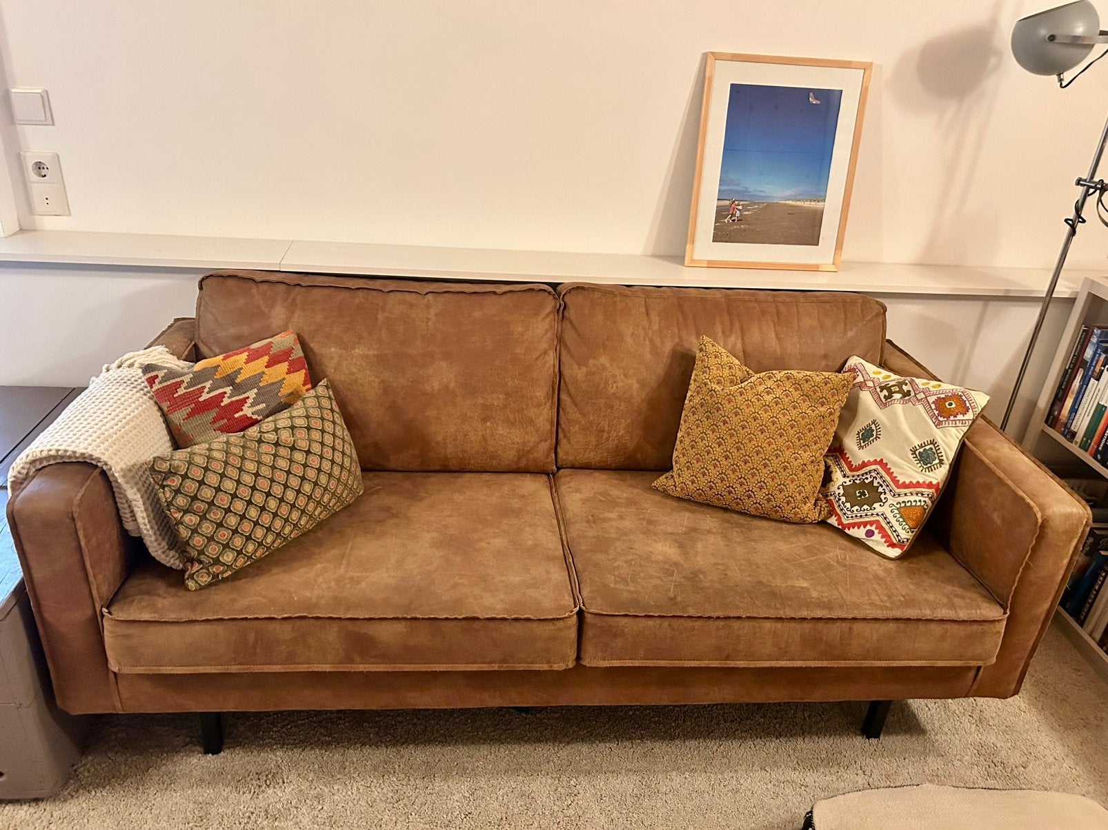 Mooi BePureHome Rodeo bank 2,5-zits cognac ecoleer, Ophalen, Gebruikt, Leer
