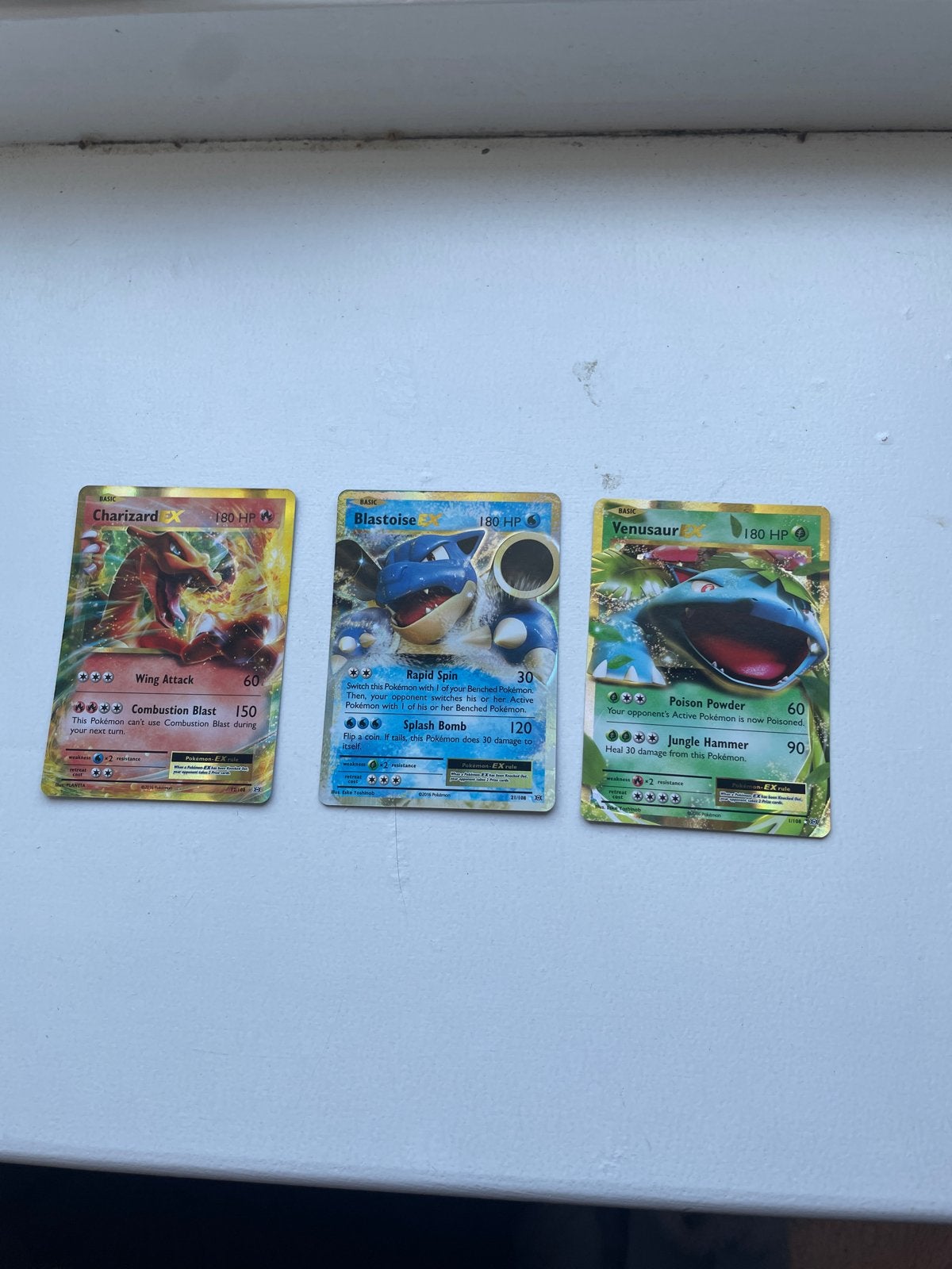 Pokémon EX Kaarten: Charizard, Blastoise, Venusaur, Ophalen of Verzenden, Gebruikt, Meerdere kaarten, Foil