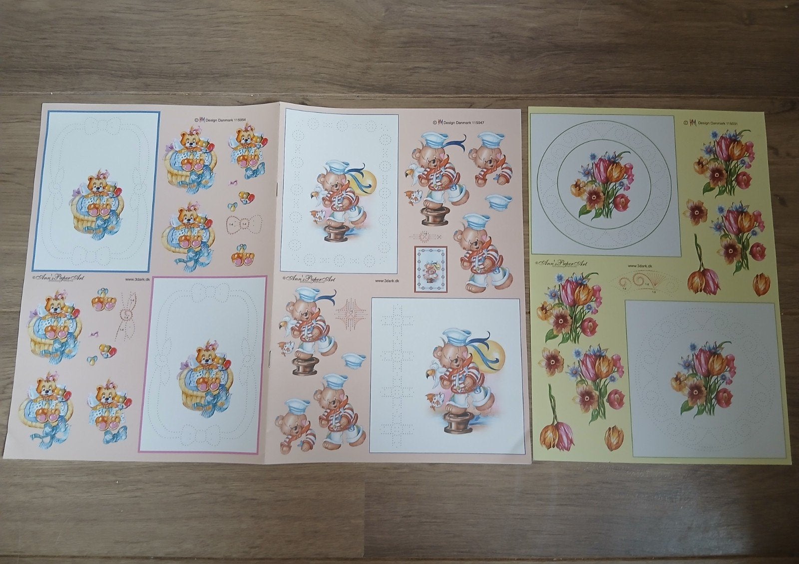 6x 3D Knipvellen Ann's Paper Art voor Prikken & Borduren, Geschikt voor snijden, Overige thema's, Nieuw, Meerkleurig