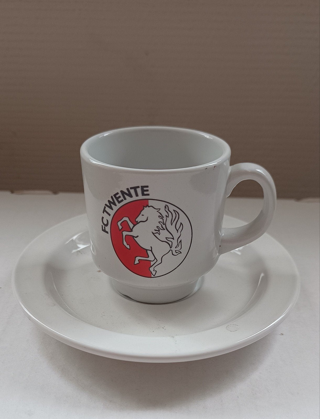 FC Twente kop en schotel - Vintage, Ophalen, Gebruikt, Overige merken, Keramiek