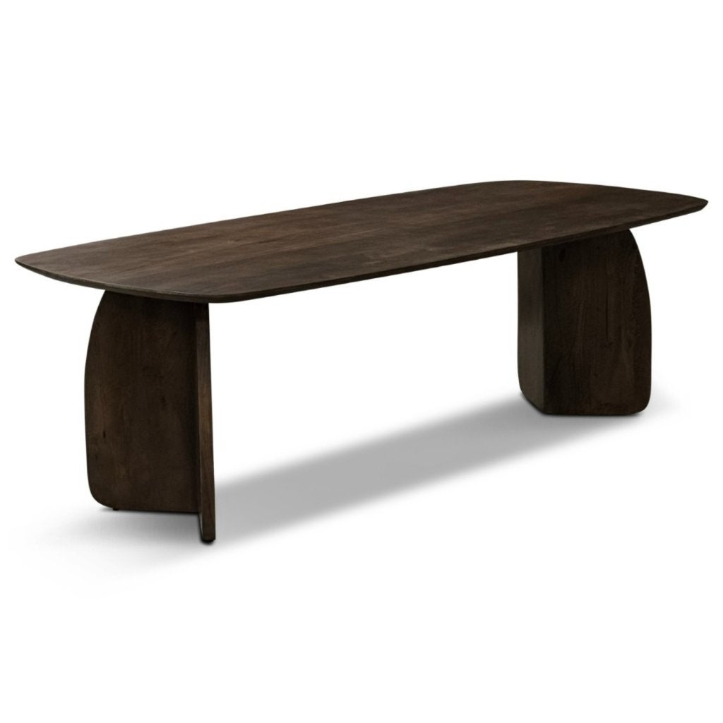 Japandi tafel Walnoten kleur houten poot *Direct leverbaar!*, Ophalen, Teakhout, 50 tot 100 cm, Vijf personen of meer