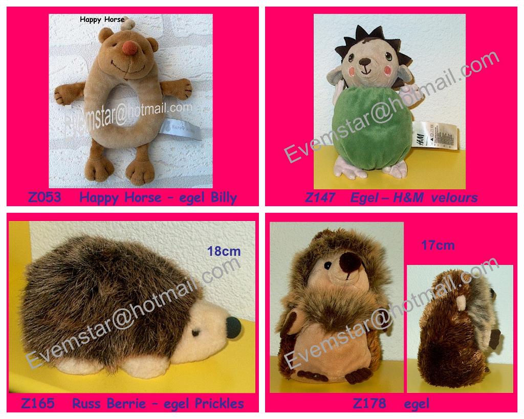 Egel Egeltje H&M Russ Berrie Happy Horse, Kinderen en Baby's, Speelgoed | Knuffels en Pluche, Zo goed als nieuw, Overige typen