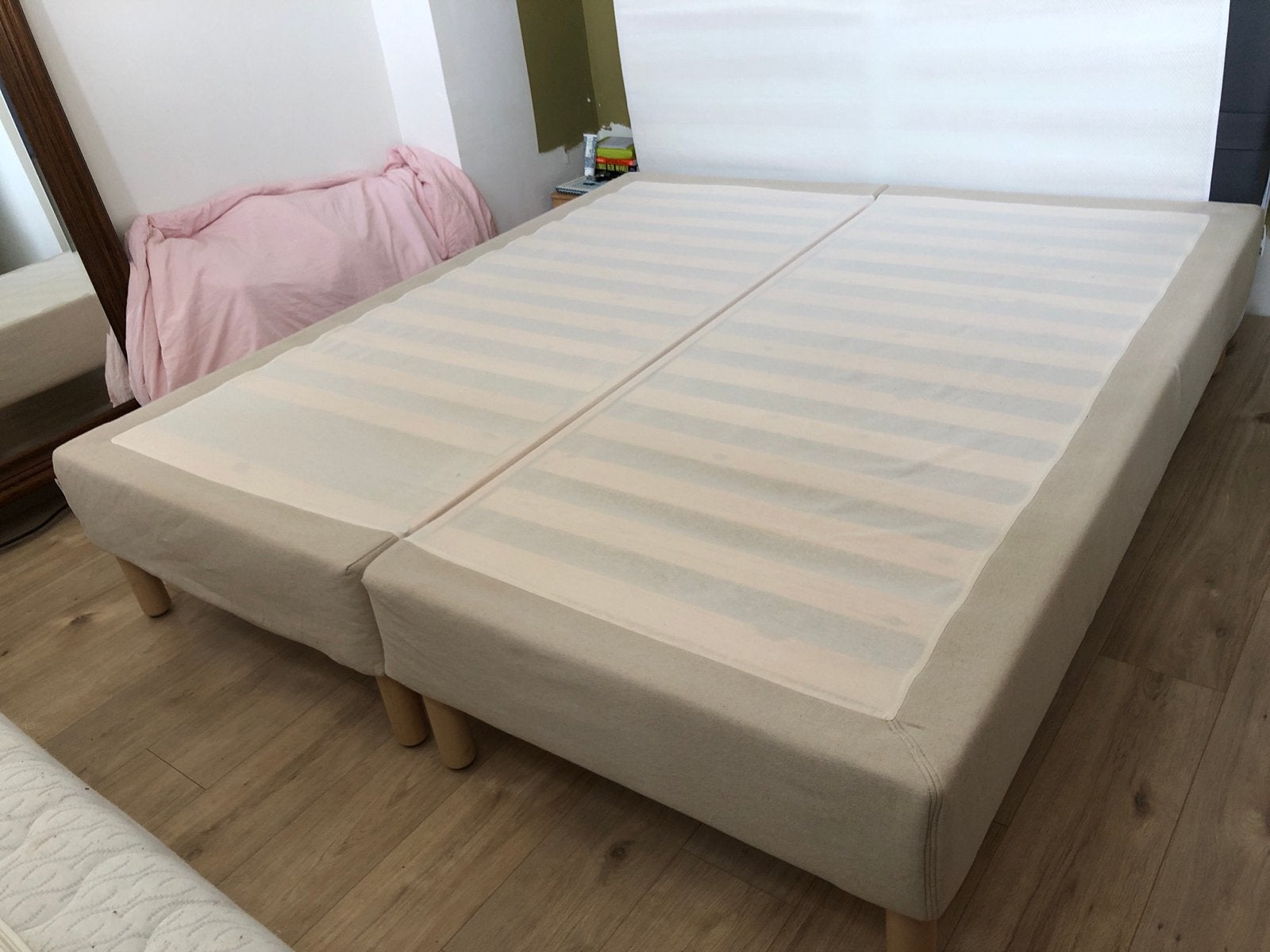 IKEA Espevär boxspring 180x200cm, Ophalen, Gebruikt, Beige, Tweepersoons