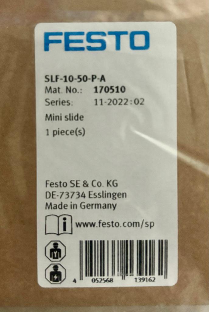 FESTO - Minislede - Mini slede - SLF-10-50-P-A - 170510, Ophalen of Verzenden, Nieuw