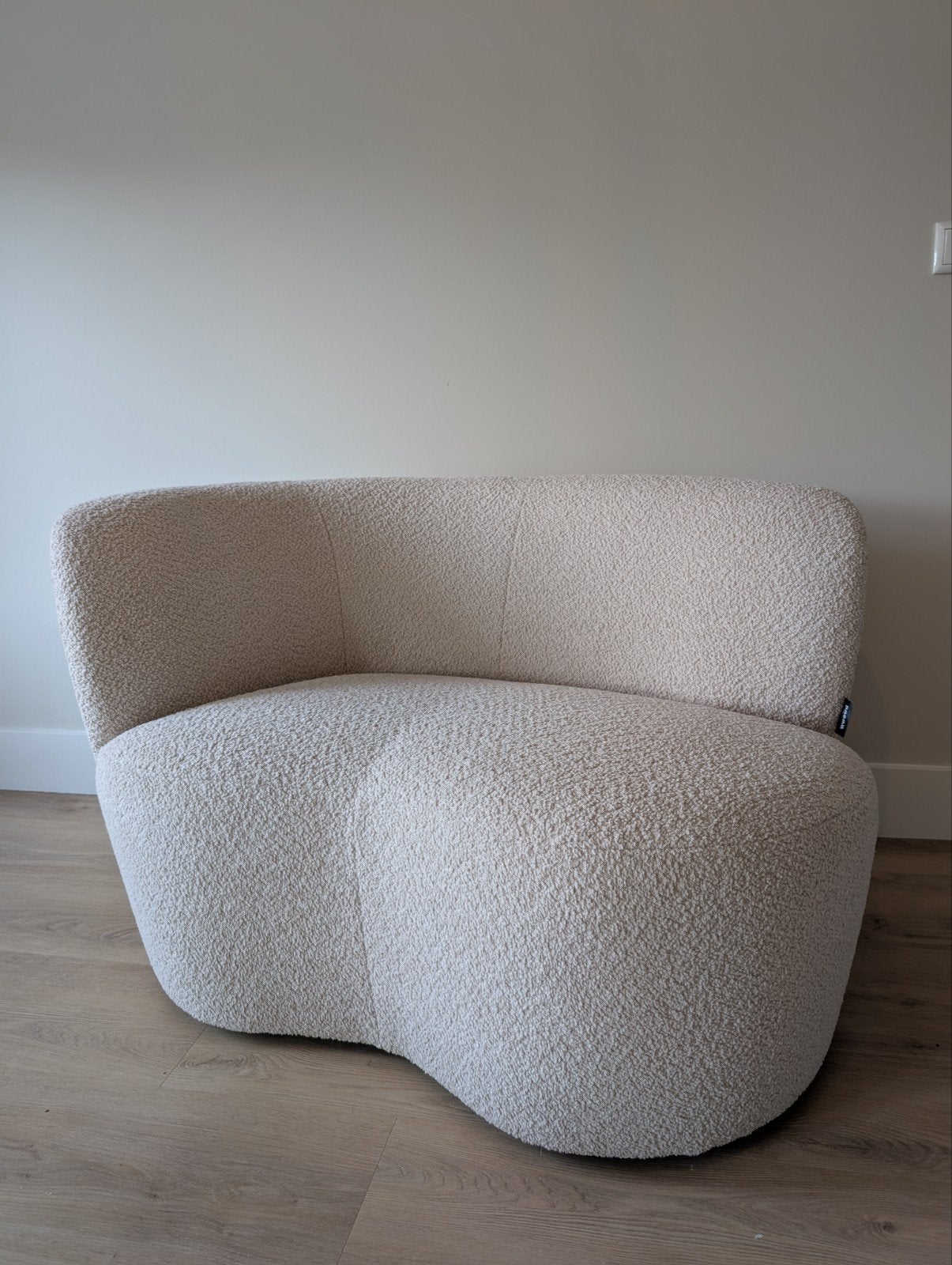 Mooie Teddy Fauteuil/loveseat - Crème Wit, Huis en Inrichting, Ophalen, 75 tot 100 cm, Zo goed als nieuw, 75 tot 100 cm