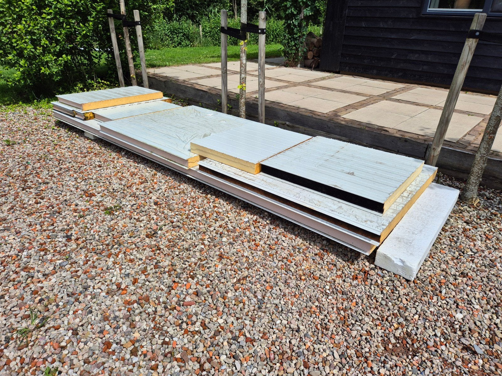 Gratis restant sandwichpanelen en PIR platen, Ophalen, Hardschuim (Pir), 8 tot 12 cm, 15 m² of meer