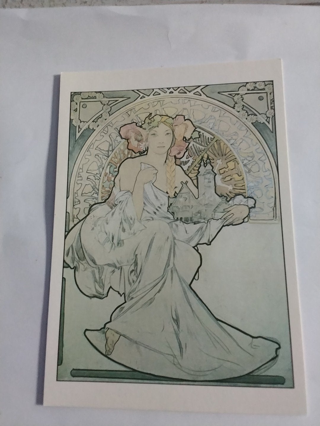 Alphonse Mucha - Affiche-ontwerp architectuur tentoonstellin, Ophalen of Verzenden