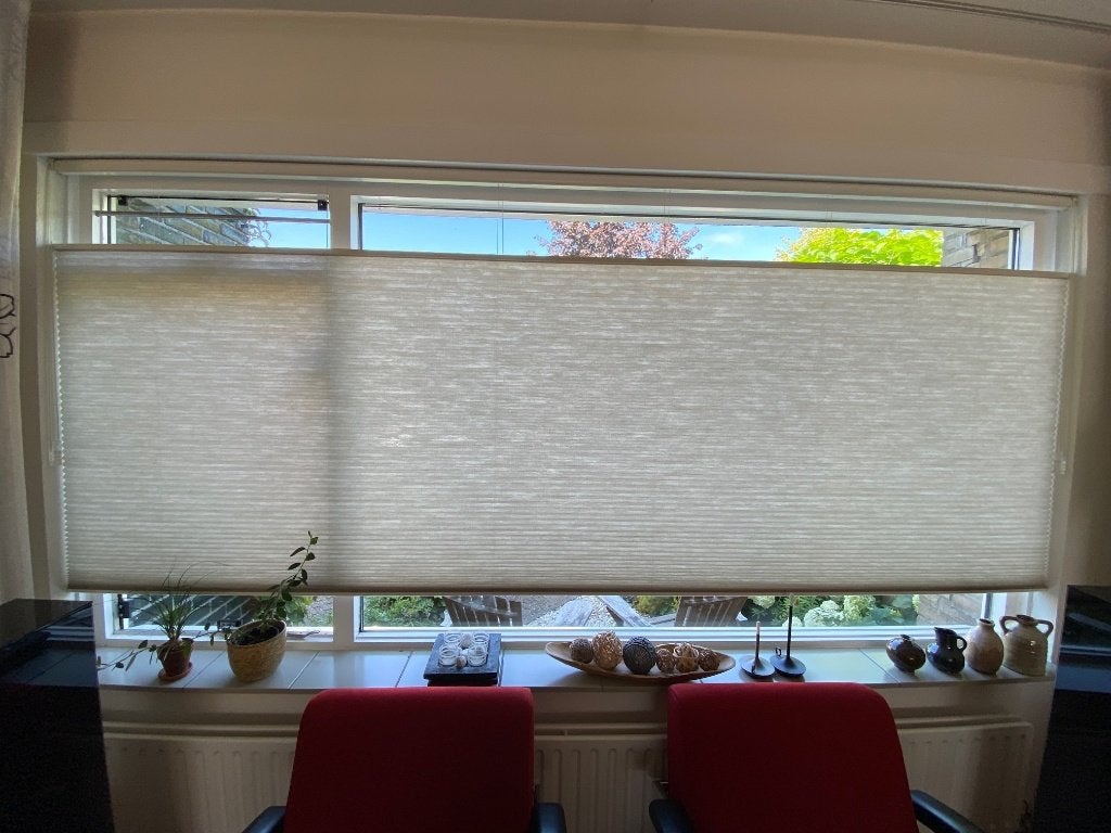 Sunway - duette - dubbel plisse gordijn, Ophalen, Overige materialen, Overige merken, Beige