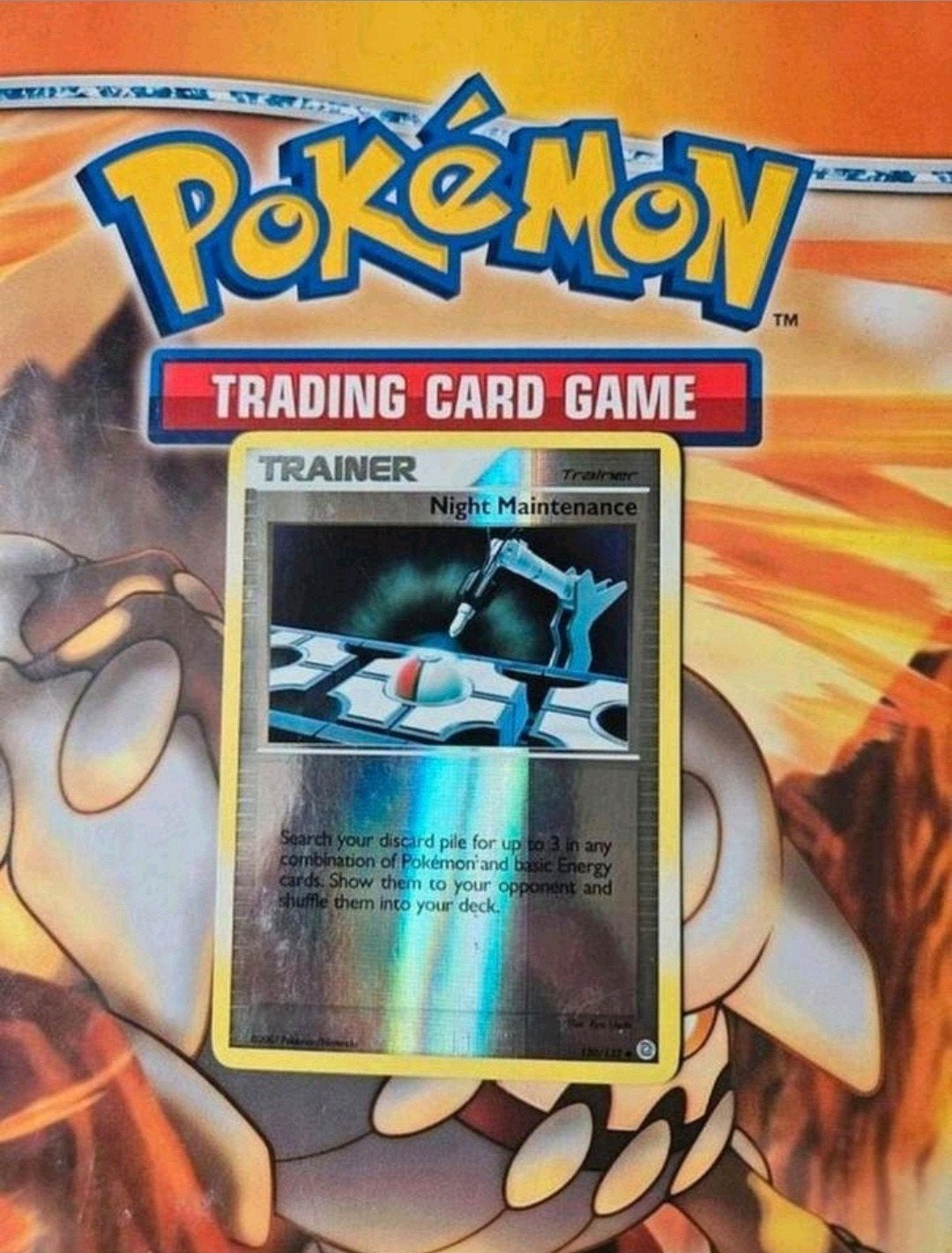 Night Maintenance 120/132 Reverse holo Diamond&Pearl pokemon, Ophalen of Verzenden, Gebruikt, Losse kaart, Foil