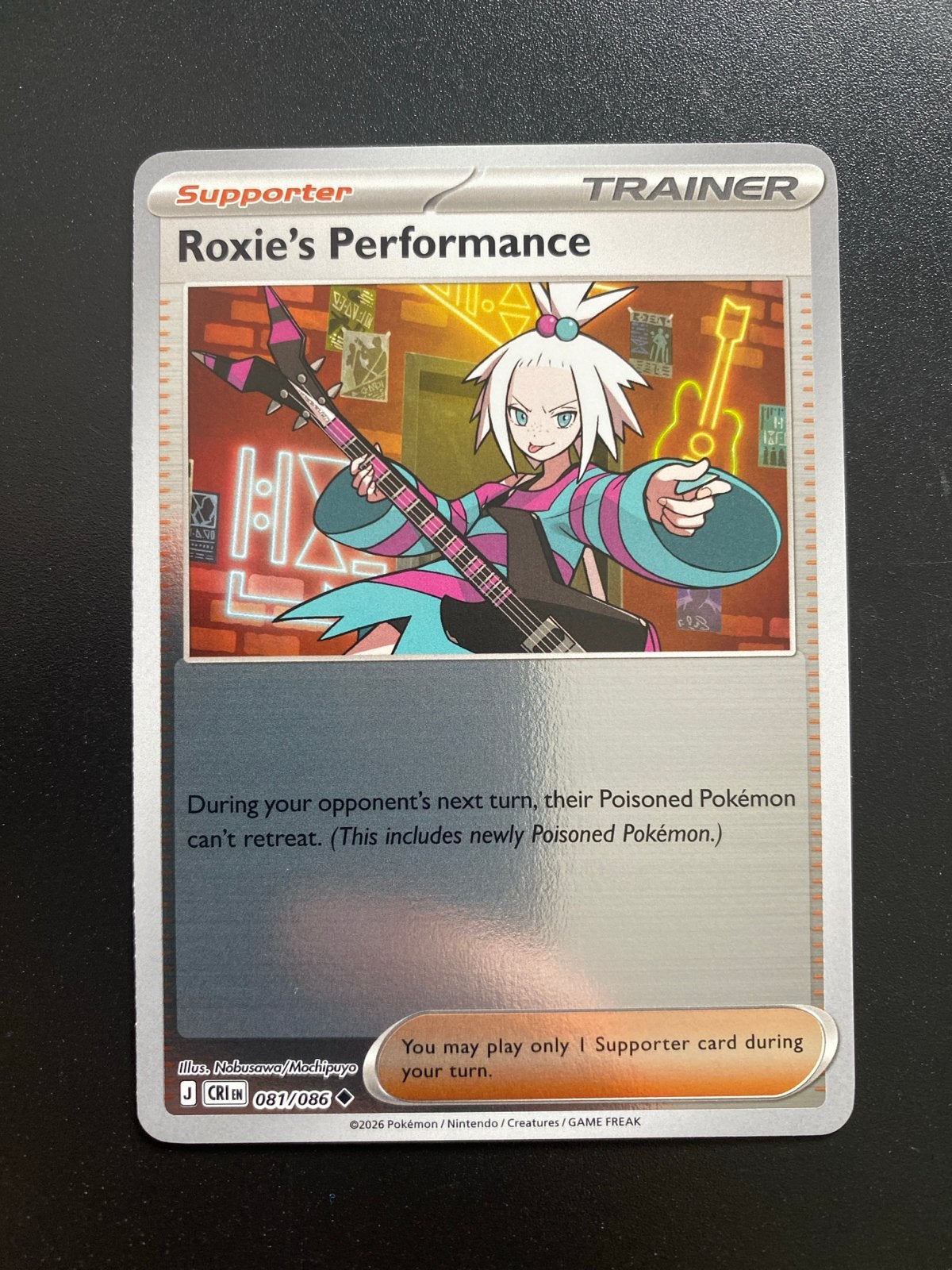 Roxie's Performance 081/086 Rev. Holo Pokémon Chaos Rising, Ophalen of Verzenden, Zo goed als nieuw, Losse kaart, Foil