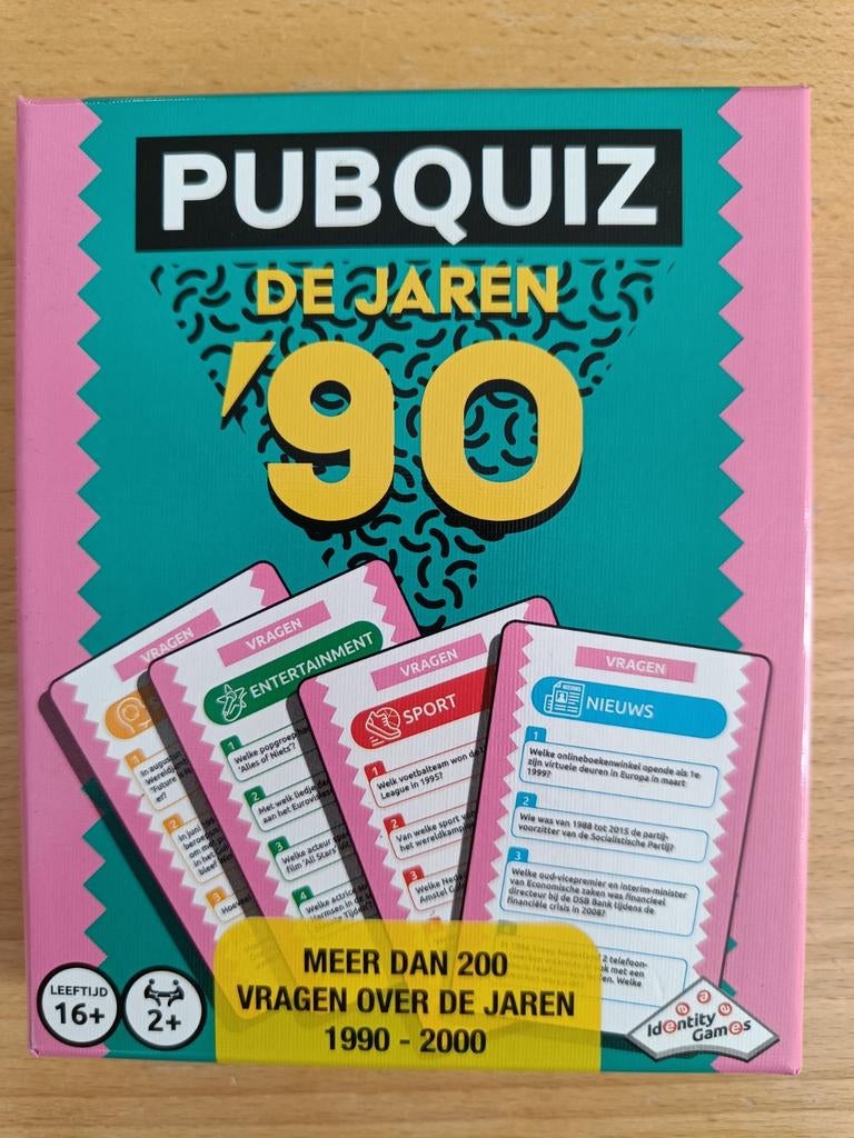 Pubquiz De Jaren '90 - Gezelschapsspel, Hobby en Vrije tijd, Gezelschapsspellen | Bordspellen, Vijf spelers of meer, Ophalen of Verzenden