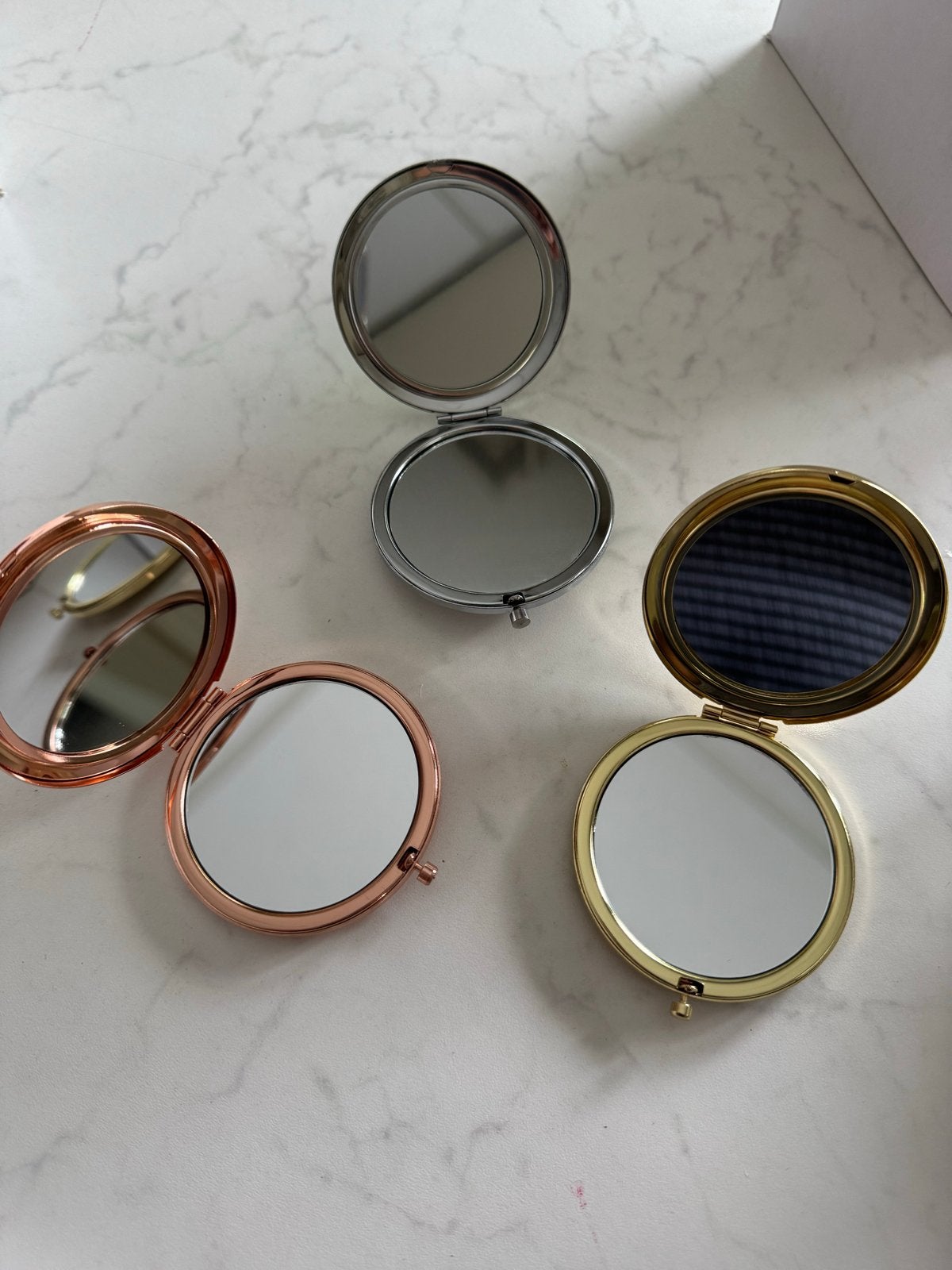 90 Sublimatie Handspiegels - Goud, Zilver, Roségoud, Ophalen of Verzenden, Nieuw