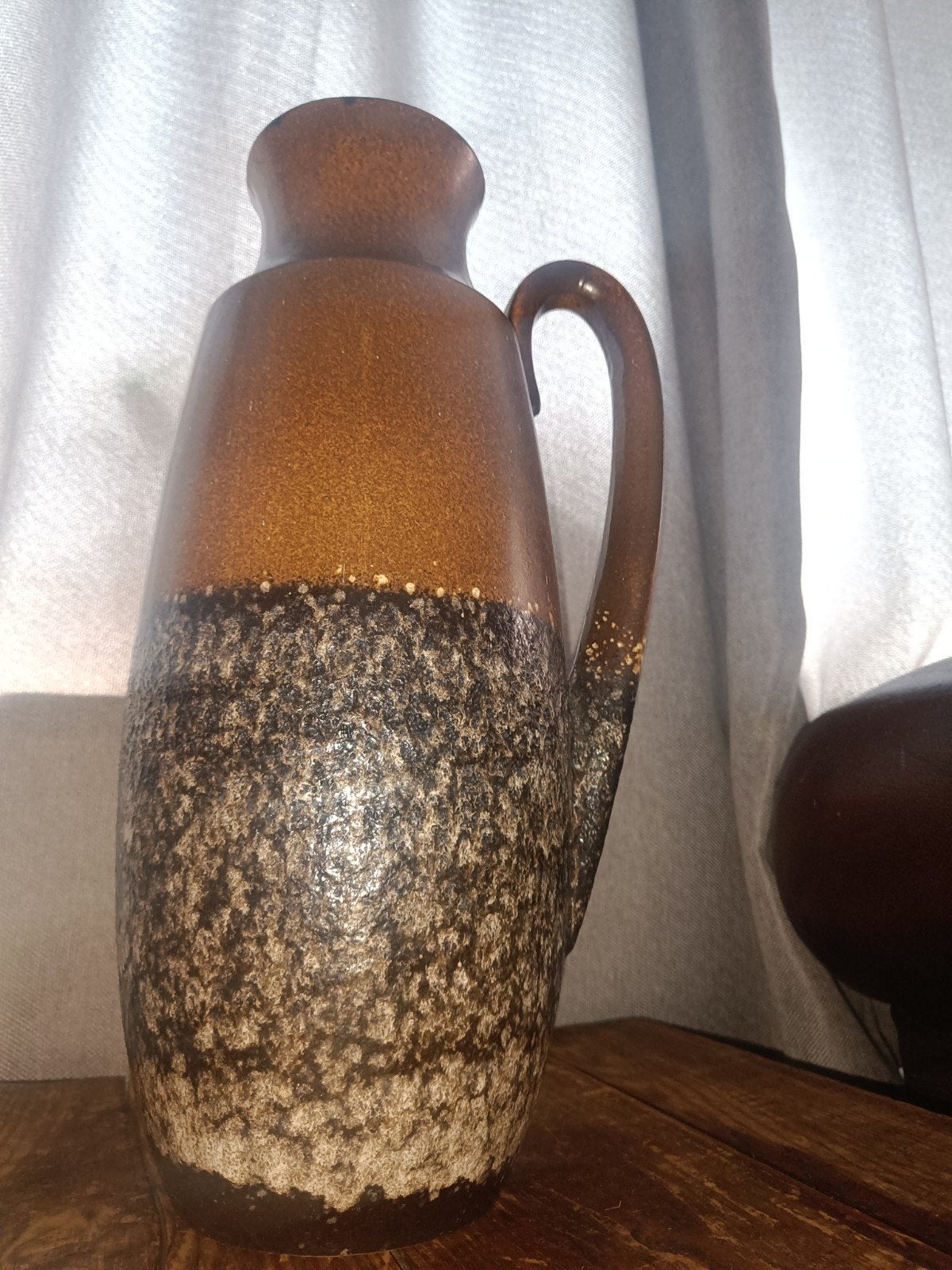 Vintage West Germany Vaas 426-47 - Bruin Fat Lava Keramiek, Ophalen