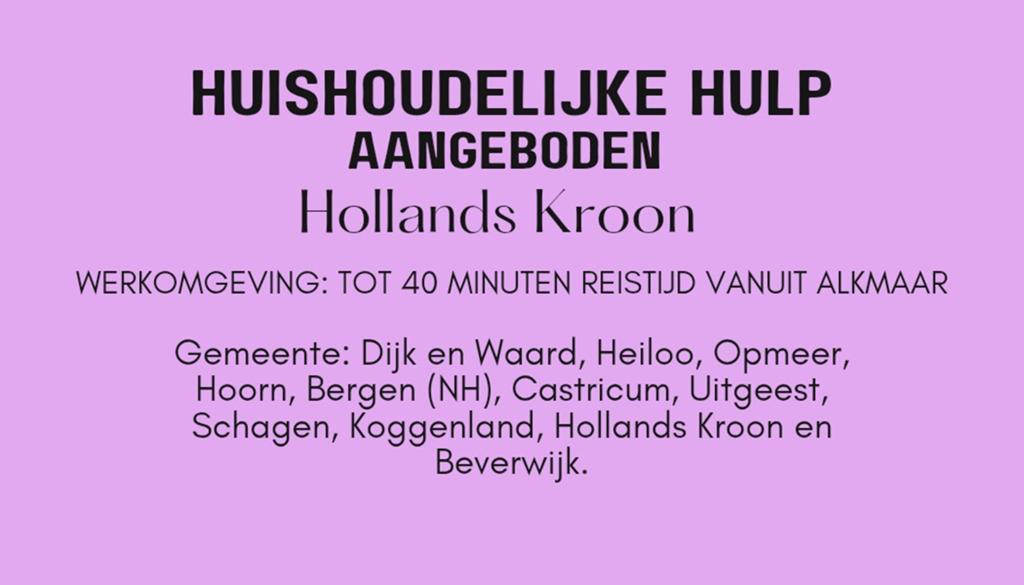 AANGEBODEN: Betrouwbare huishoudelijke hulp / schoonmaakster
