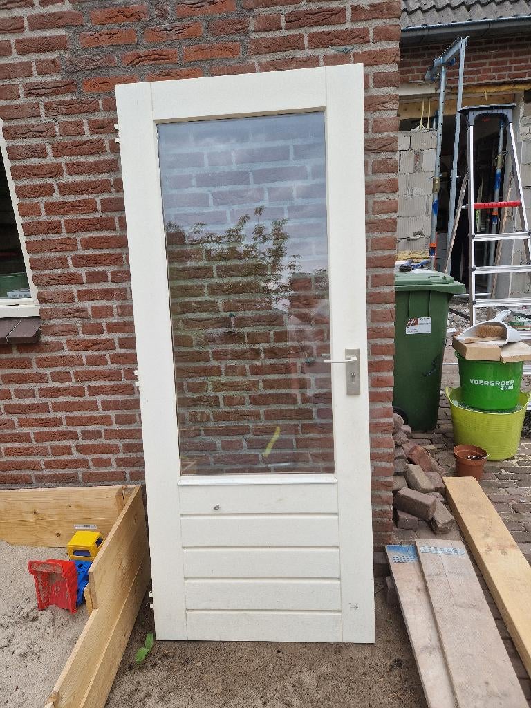 Buitendeur met raam, Ophalen, Gebruikt, 80 tot 100 cm, Buitendeur
