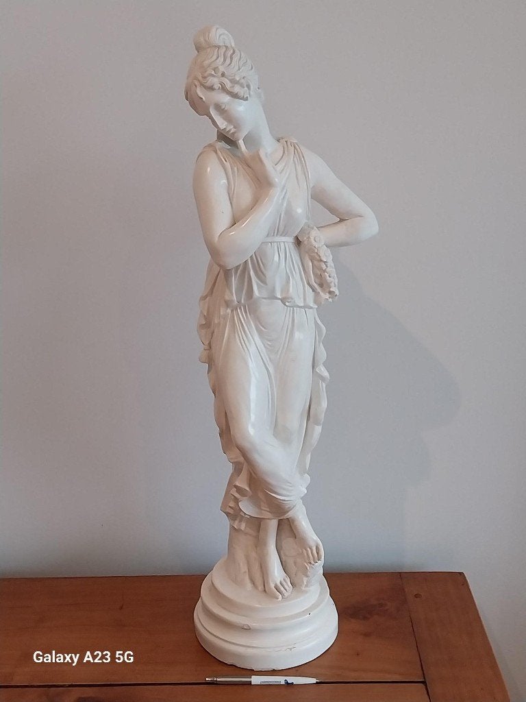 Grote klassieke danseres beeld 75 cm naar Antonio Canova, Gips, Wit, Beeld, Beschilderd
