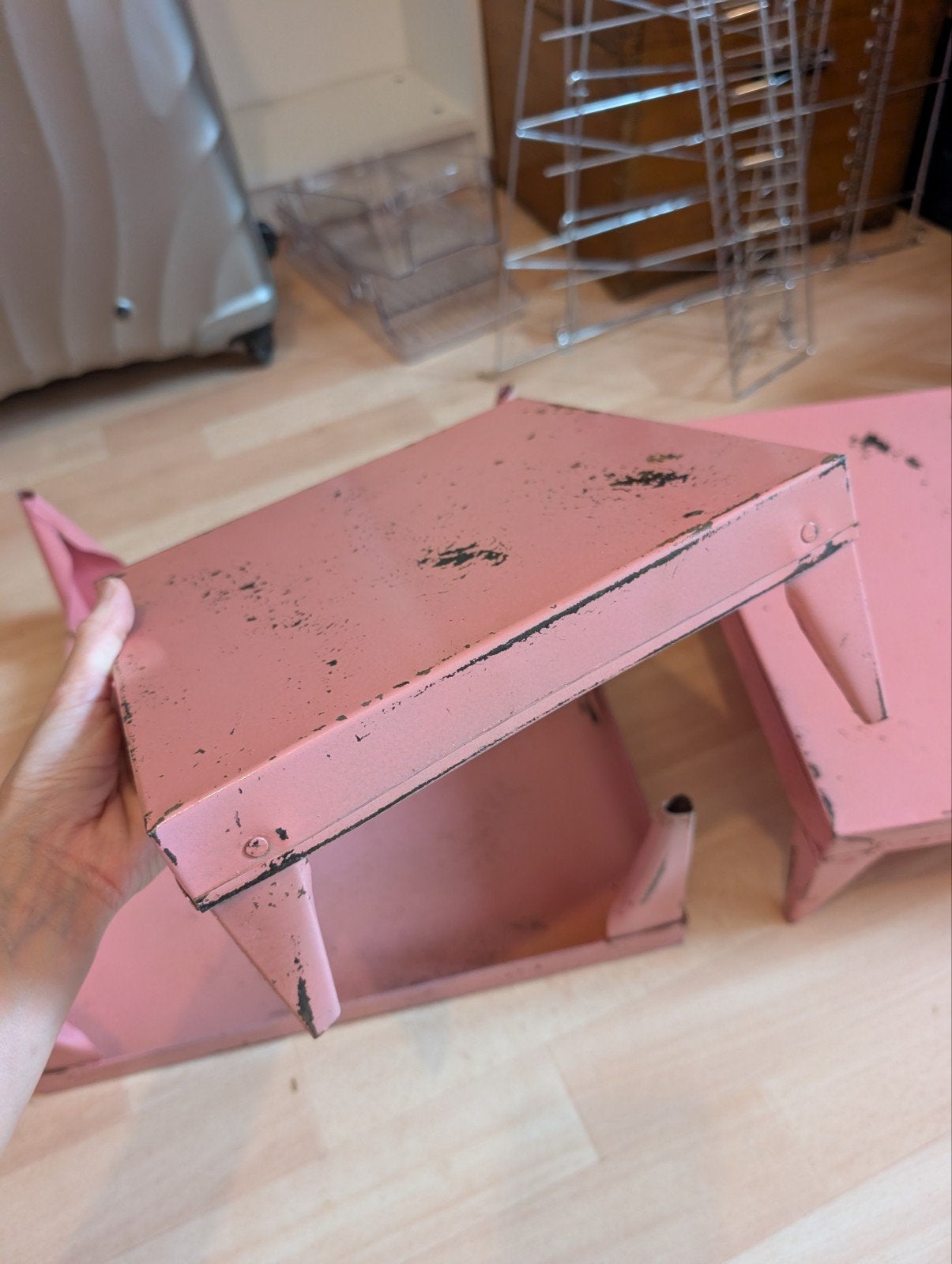 Set van 3 roze metalen plateaus - Imbarro, Ophalen
