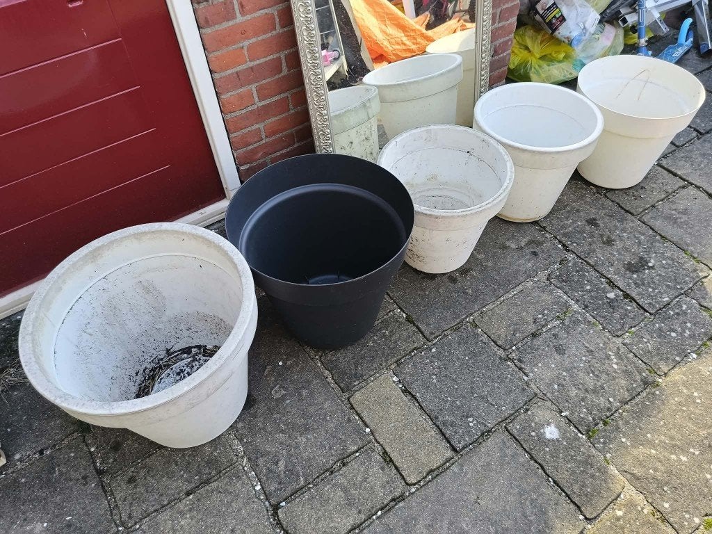 GROTE BLOEMPOTTEN, Tuin en Terras, Ophalen, Kunststof, Gebruikt, 40 cm of meer