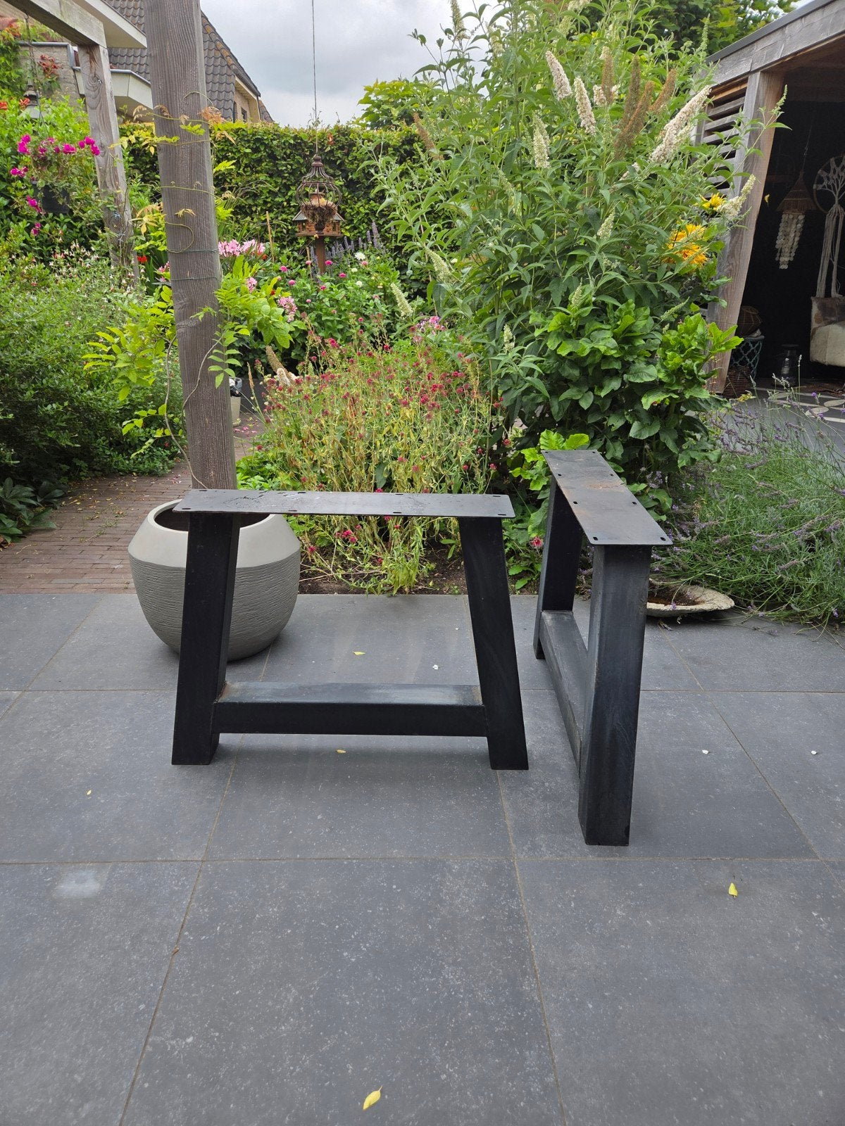 Metalen onderstel, stalen A-poten voor tuintafel, Tuin en Terras, Tuintafels, Ophalen, Gebruikt, Metaal