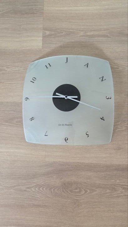 Jandebouvrie Wandklok - Modern Design, Ophalen, Wit, Analoog, Werkt op batterijen