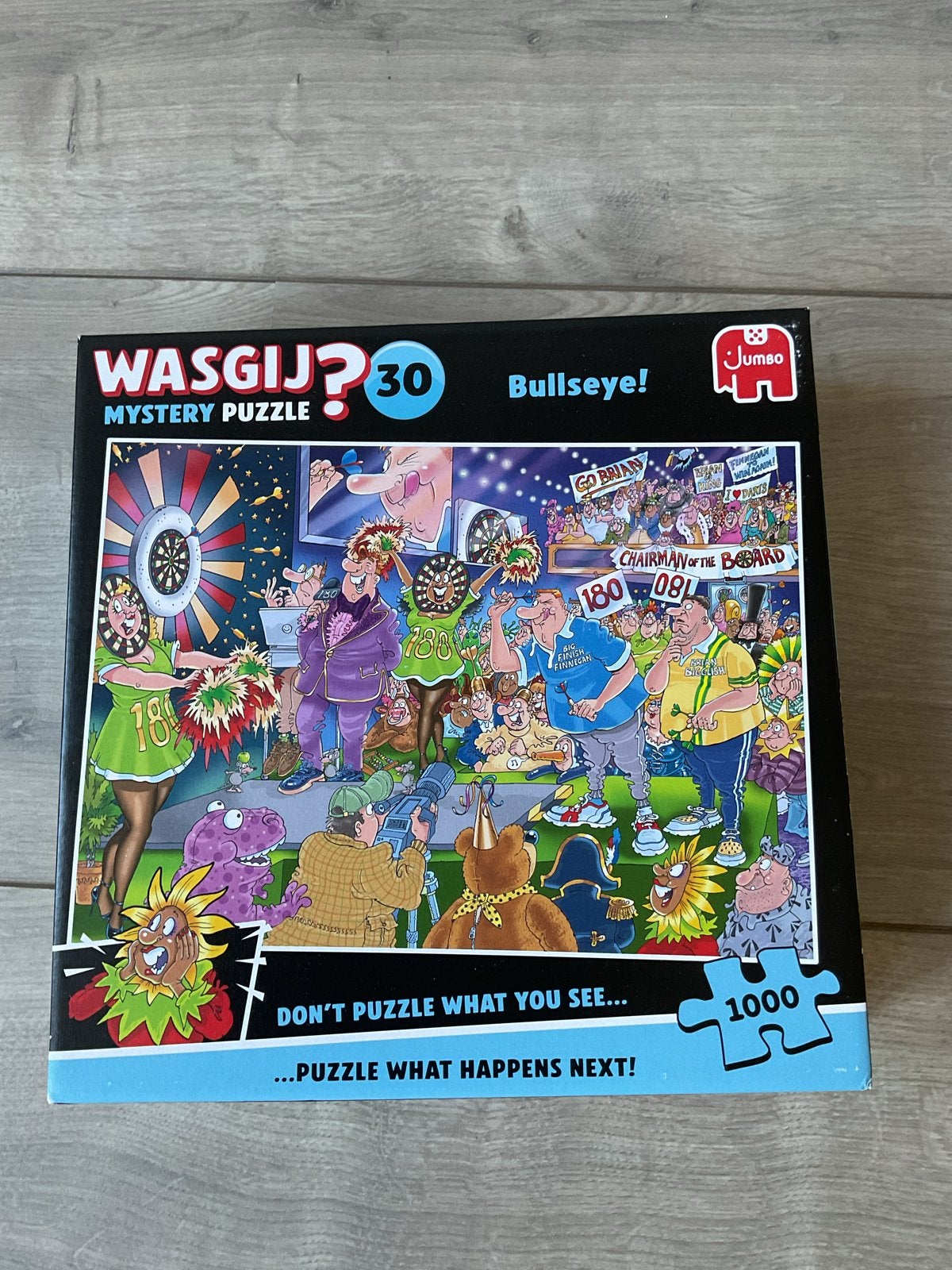 Wasgij Mystery 30: Bullseye! (1000 stukjes)nieuw, Ophalen of Verzenden, 500 t/m 1500 stukjes, Zo goed als nieuw, Legpuzzel