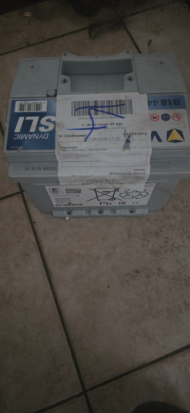 Varta Dynamic SLI B18 44Ah 12V Accu, Ophalen of Verzenden, Gebruikt, Universele onderdelen