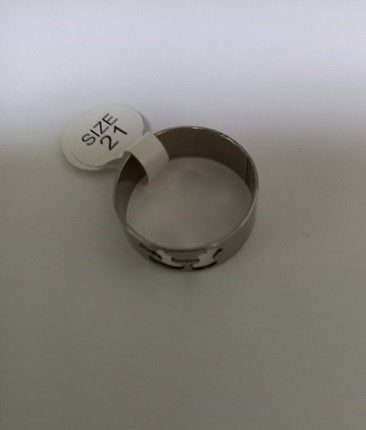 RVS Ring 2 figuurtjes maat 21 glans, Overige materialen, Overige kleuren, 20 of groter, Nieuw