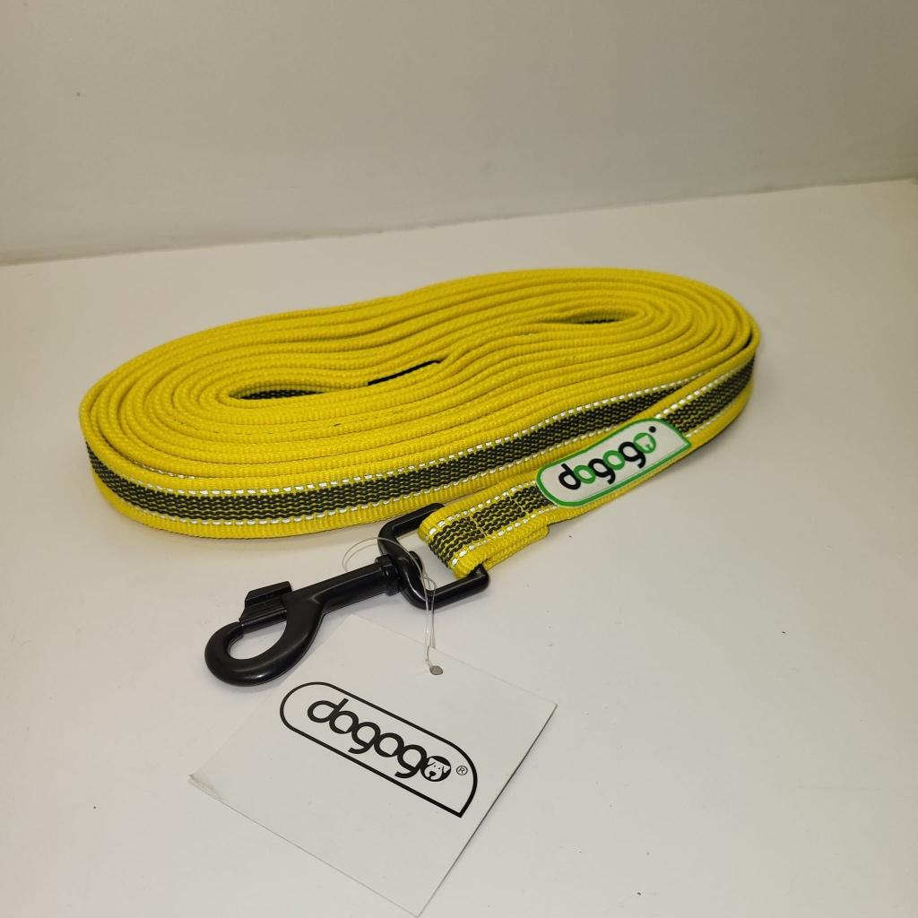 Dogogo gummierte hondenriem zonder lus, neon geel – 10 m, Dieren en Toebehoren, Hondenriemen, Ophalen of Verzenden, Nieuw, Hondenriem
