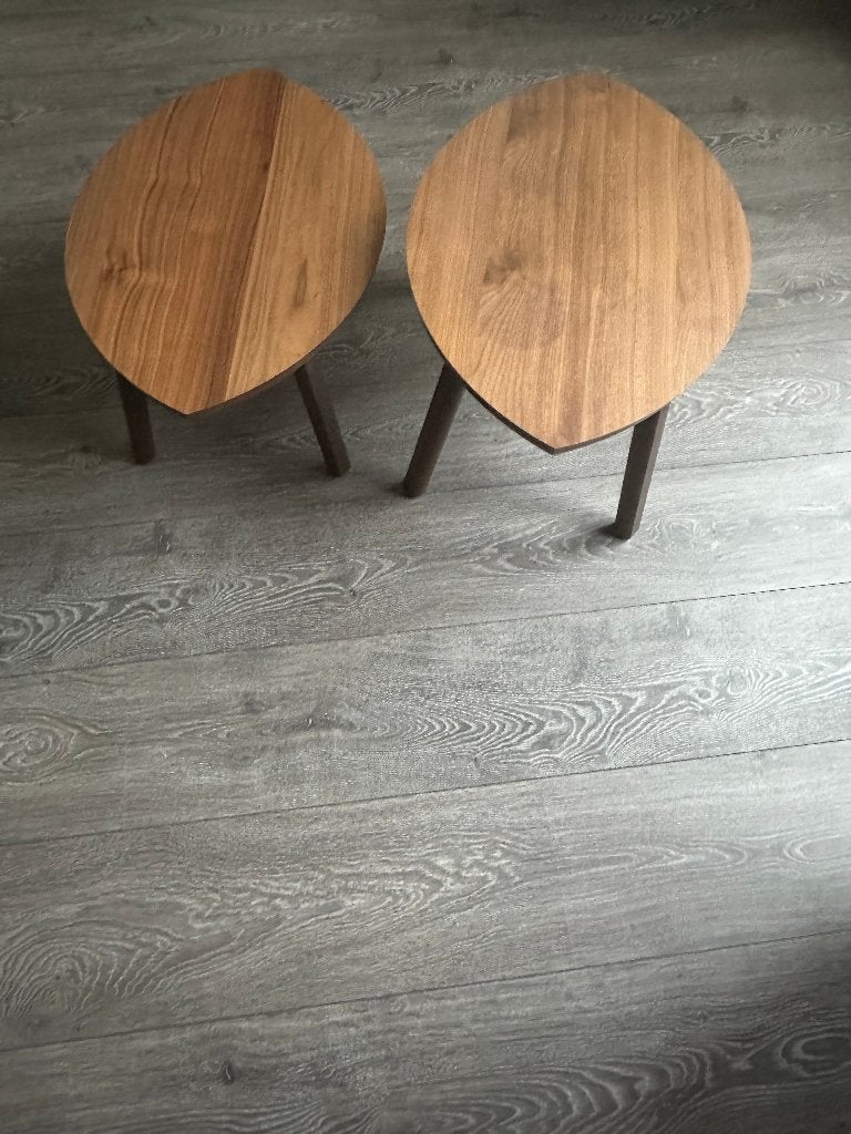 IKEA Stockholm bijzettafels (set van 2 stuks), Minder dan 55 cm, Rond, Zo goed als nieuw, Hout