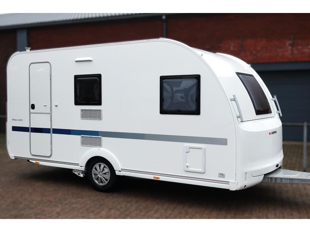 Adria Altea 432 PX 2024 Mover Voortent 1300KG GFK Dak Autark, Schokbreker, Rondzit, Dwarsbed, Bedrijf