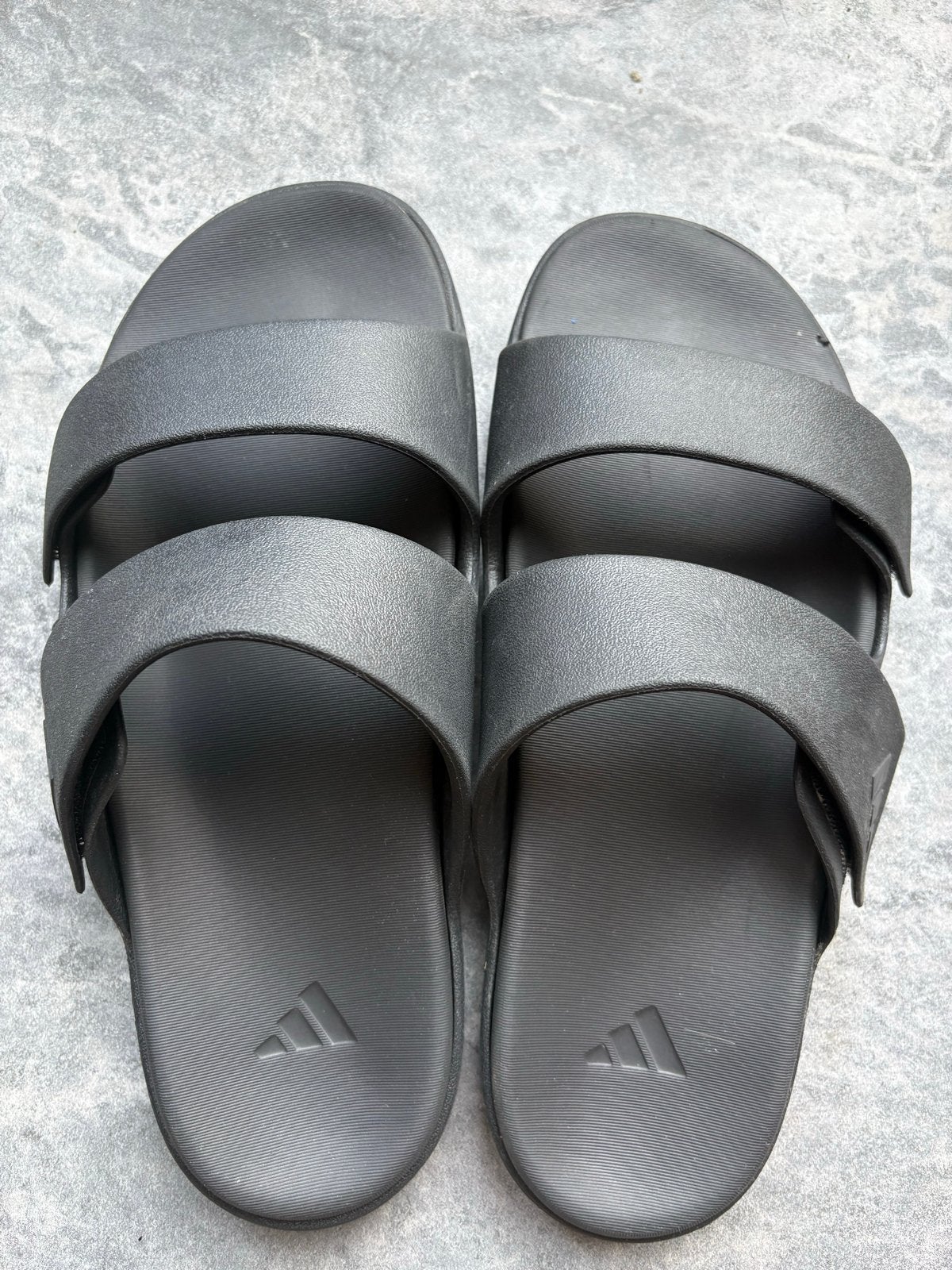 Adidas Cloudfoam slippers/sandalen met dubbele band, mt 43, Ophalen of Verzenden, Gedragen, Zwart, Slippers