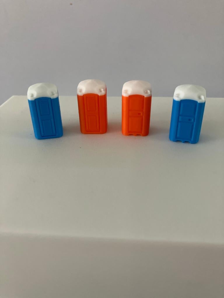 H0 Scenery: Dixi Mobiel Toilet (4 stuks), Overige merken, Gelijkstroom of Wisselstroom, Overige typen, Nieuw