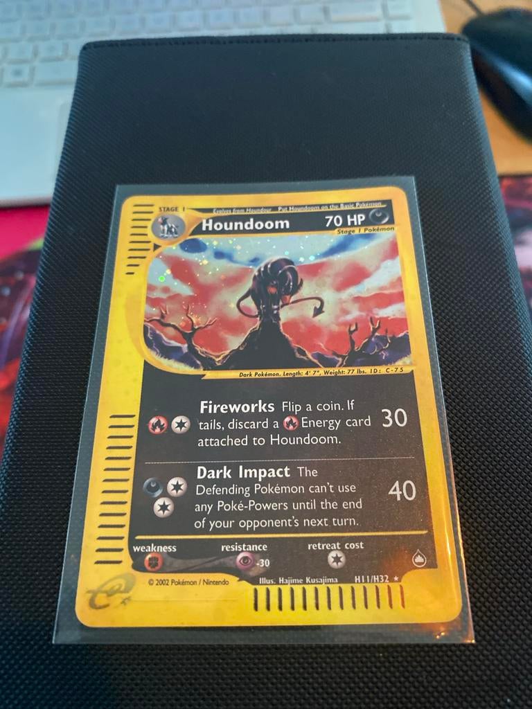 Pokémon Houndoom H11/H32 Skyridge Holo Rare Kaart, Ophalen of Verzenden, Zo goed als nieuw, Losse kaart, Foil