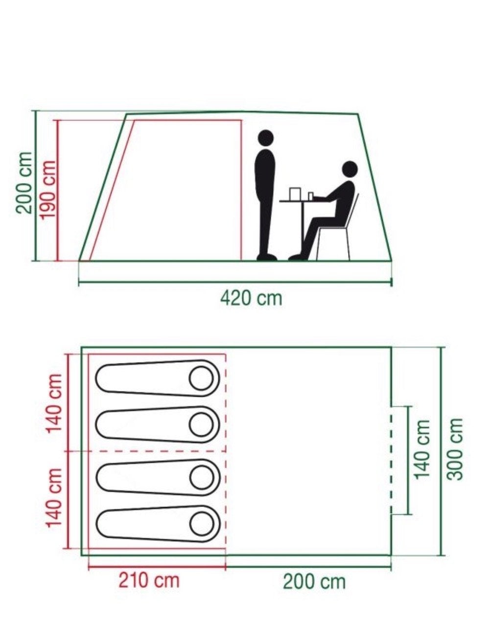 Ruime Coleman tunneltent voor 4 personen, Ophalen, Nieuw, Tot en met 4