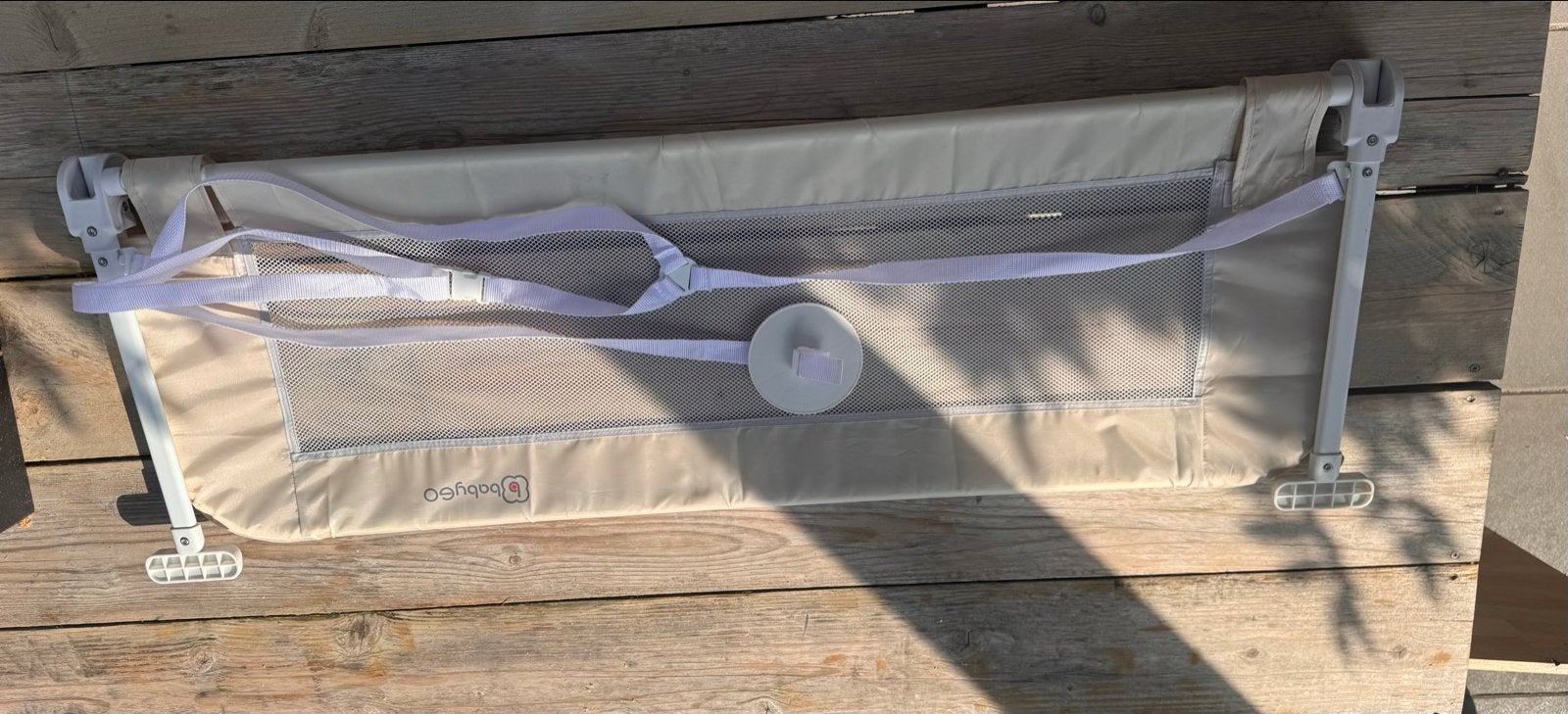 BabyGO bedhekje, beige, zo goed als nieuw, Ophalen, Overige materialen, Oprolhekje, Zo goed als nieuw