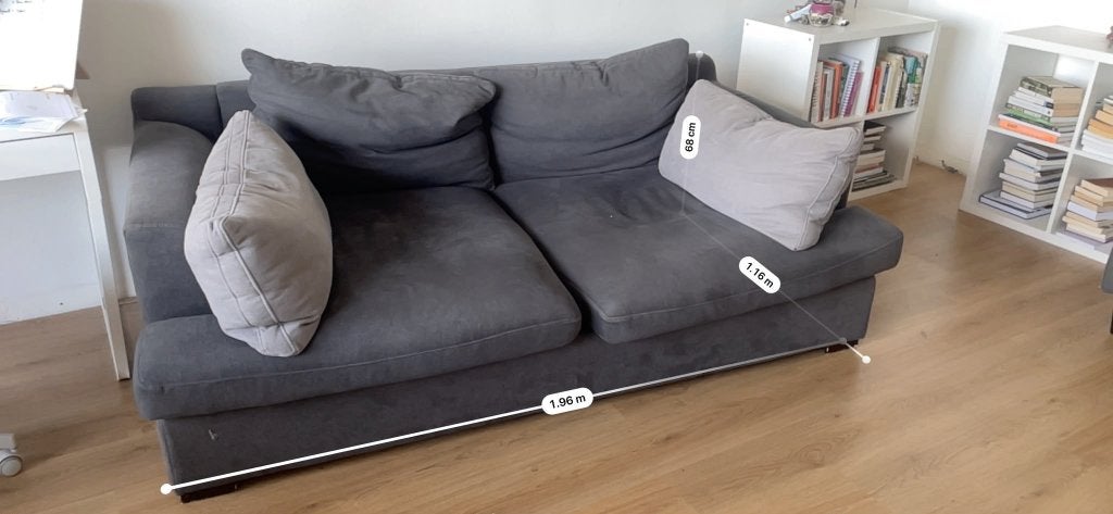 Sofa| IKEA KIVIK 2-zitsbank / 2-seater sofa (Donkergrijs), Ophalen, 100 tot 125 cm, 150 tot 200 cm, Tweepersoons