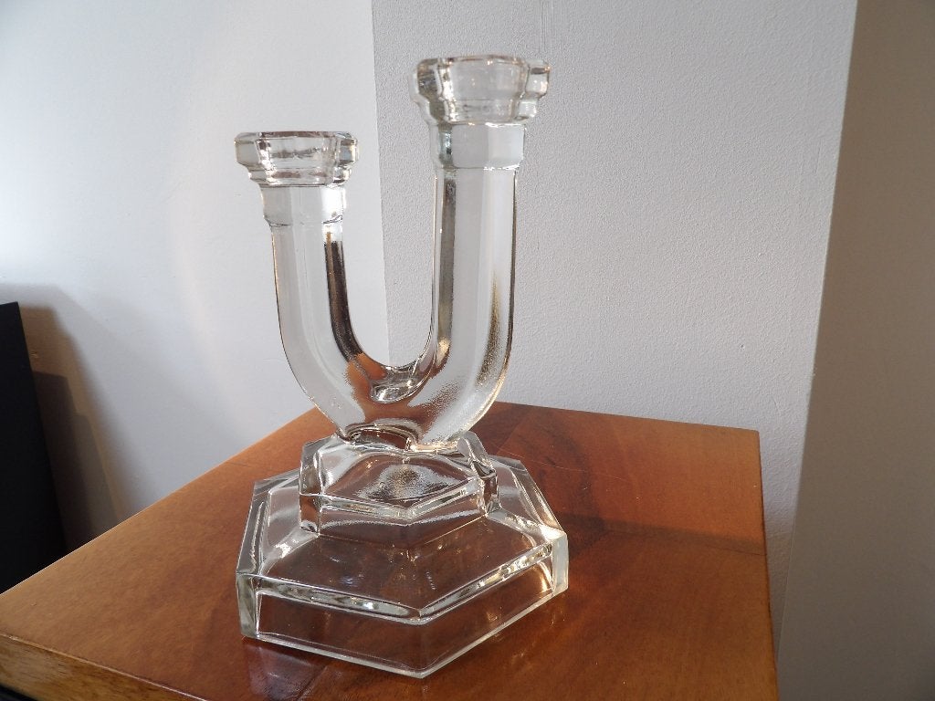 Art Deco Kandelaar Walther, transparant